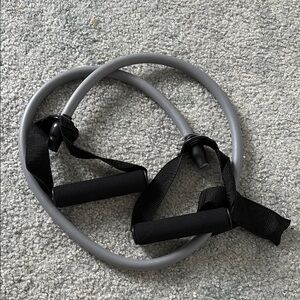 Gray Resistance Band with Black Handles